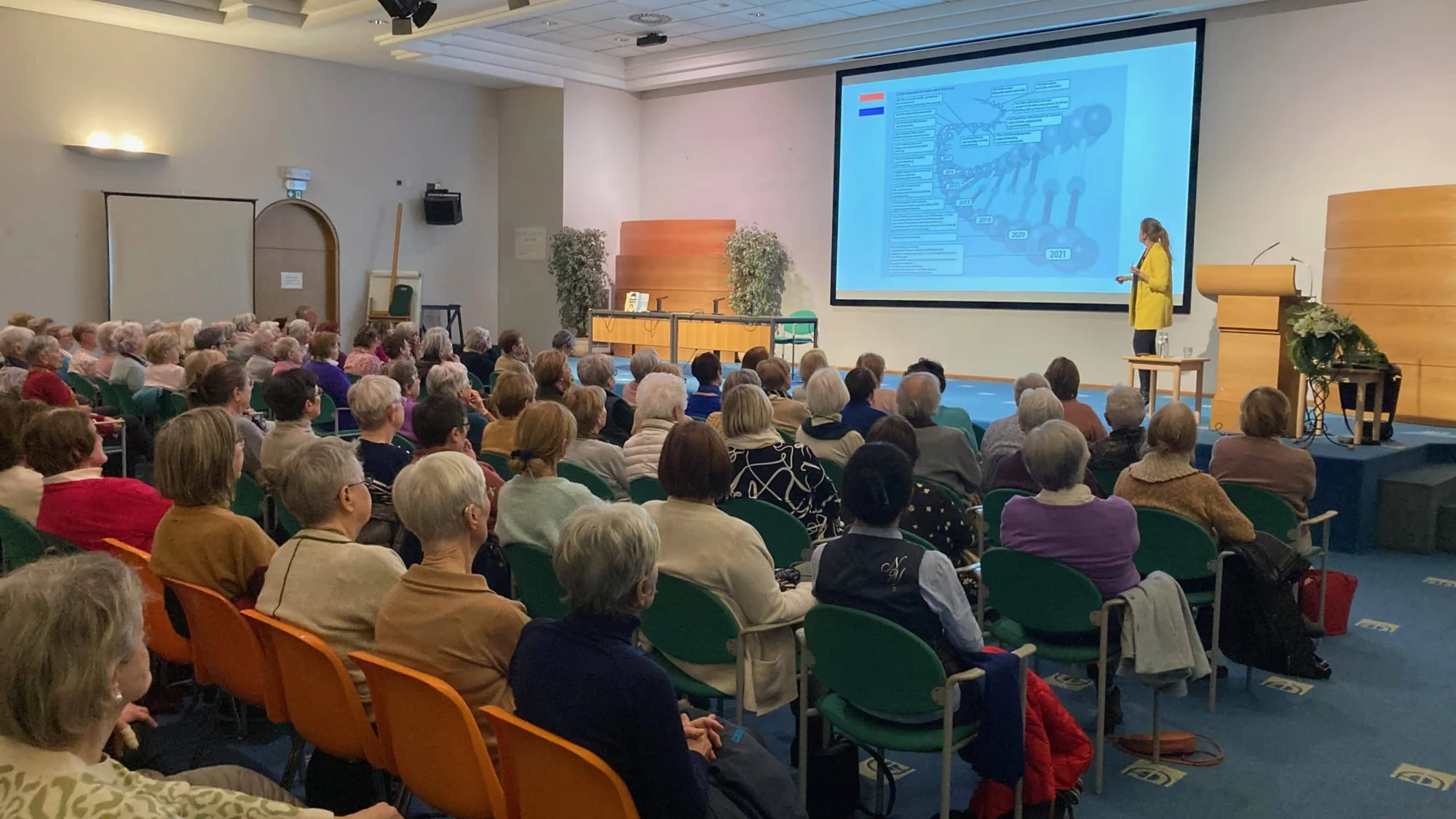 Een volle zaal tijdens een lezing (voorlopige foto)